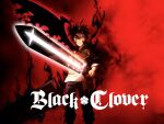  1boy artist_request asta_(black_clover) aura black_bulls_(emblem) black_capelet black_clover black_headband capelet copyright_name cover dark_aura demon_horns demon_wings dual_wielding dvd_cover feet_out_of_frame frown glowing glowing_sword glowing_weapon green_eyes grey_hair headband highres holding holding_sword holding_weapon horns looking_at_another looking_at_viewer male_focus mismatched_pupils official_art red_eyes short_hair single_horn single_wing solo spiked_hair standing sword weapon wings 