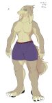  2019 absurd_res anthro breasts briefs brown_body brown_fur canid claws clothed clothing dialogue english_text featureless_breasts female freebird11 fur hi_res looking_at_viewer mammal simple_background smile solo standing text topless underwear white_background 
