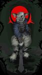  2023 absurd_res anthro armor biped black_body black_fur bovid bracers caprine collar digital_media_(artwork) ear_piercing empty_eyes fur gambeson hair hi_res holding_object holding_sword holding_weapon hooves male mammal melee_weapon nsfuwu4 piercing sheep solo spiked_bracers spiked_collar spikes standing sword weapon white_body white_eyes white_fur white_hair 