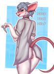  anthro anus breasts clothed clothing female genitals hi_res mammal murid murine nude open_clothing pussy rat rina_(the_tribe) rodent shirsha simple_background solo 