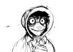  2023 american_opossum anthro black_and_white bonnet clenched_teeth clothing comic costume eyewear female glasses halloween headgear headwear hi_res hladilnik holidays mammal marsupial marylin_(hladilnik) monochrome shaking shivering solo teeth wide_eyed 