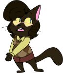  alpha_channel anthro barefoot black_nose blue_eyes brown_clothing brown_ears brown_hair brown_shirt brown_sweater brown_tail brown_topwear cadence_bonaventura cat_tail checkered_clothing checkered_sweater checkered_topwear chokovit_(artist) clothing colored digital_drawing_(artwork) digital_media_(artwork) domestic_cat eyewear feet felid feline felis female fluffy fluffy_tail glasses hair long_tail mammal musical_note pattern_clothing pattern_sweater pattern_topwear pink_eyewear pink_glasses prick_ears shirt simple_background solo sweater tail topwear transparent_background whiskers yellow_clothing yellow_sclera yellow_shirt yellow_topwear york_chocolate 