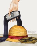  artist_name badge bleach crossover forehead_protector hand_on_forehead hat headband hikari0907 konohagakure_symbol naruto naruto_(series) naruto_shippuuden no_humans one_piece straw_hat 