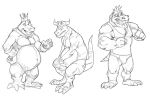  2012 anthro belly big_belly canson cape chubby_anthro chubby_male claws clothed clothing crocodilian crown donkey_kong_(series) fangs fist fost group half-closed_eyes headgear headgear_only headwear headwear_only k_lumsy king_k._rool kremling krusha male mostly_nude mouth_closed narrowed_eyes nintendo nipples open_mouth overweight overweight_anthro overweight_male raised_tail reptile scales scalie shirt sitting skull_helmet slightly_chubby standing tail tank_top teeth toe_claws topwear trio underwear 