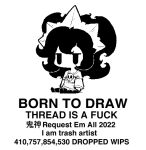 1girl ashley_(warioware) big_hair born_to_die_world_is_a_fuck_(meme) english_commentary english_text greyscale hairband inawon long_hair long_sleeves meme messy_hair monochrome no_mouth shirt sitting skull_ornament solid_oval_eyes solo warioware 