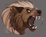  angry anthro canid canine female grey_eyes headshot_portrait hi_res mammal portrait sharp_teeth sleepy_art0 solo solo_focus teeth treska_(staircat) were werecanid werecanine werewolf 