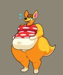  2023 animal_crossing anthro belly big_belly big_butt biped black_eyes black_nose blush bottomless breasts brown_hair butt carrie_(animal_crossing) chip_at_night clothed clothing crop_top deep_navel digital_media_(artwork) eyelashes eyeshadow featureless_crotch female hair huge_butt kangaroo looking_away macropod makeup mammal marsupial mature_female navel nintendo no_pupils open_mouth overweight overweight_anthro overweight_female shirt simple_background solo standing teeth thick_thighs topwear wide_hips 