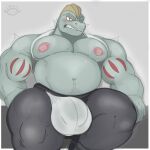  bodily_fluids bulge clothing generation_1_pokemon humanoid machoke male musclegut muscular musk niallz_(artist) nintendo nipple_piercing nipples piercing pokemon pokemon_(species) solo sweat underwear 