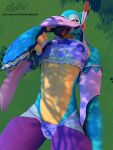  3d_(artwork) abs accessory anthro avian beak blender_(software) breath_of_the_wild clothed clothing crossdressing digital_media_(artwork) feathers female_clothes hair_accessory hairpin hi_res kass_(tloz) male nintendo rito skimpy the_legend_of_zelda tongue tongue_out 