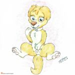  anus bent_legs canid canine canis collar cute_expression cute_eyes domestic_dog female feral genitals hi_res legs_up mammal patreon patreon_link patreon_logo paw_patrol pawpads paws pussy skye_(paw_patrol) smile solo spread_legs spreading text url yordraw 