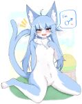  &lt;3 2023 4_toes ahoge amakuchi_zaurusu anthro bar_emanata big_ears biped black_claws black_nose black_pupils blue_body blue_ears blue_fur blue_hair blue_inner_ear blue_tail blush breasts cheek_tuft claws colored countershade_arms countershade_face countershade_fur countershade_hands countershade_legs countershade_torso countershading digital_media_(artwork) domestic_cat emanata english_text eyelashes facial_tuft featureless_crotch feet felid feline felis female female_anthro finger_claws fingerpads fingers fluffy forked_tail front_view full-length_portrait fur gender_symbol glistening glistening_body glistening_eyes glistening_fur glistening_hair hair heterochromia humanoid_feet humanoid_hands inner_ear_fluff japan_air_self-defense_force kemono long_hair looking_at_viewer male_(lore) male_symbol mammal monotone_ears monotone_hair monotone_tail multicolored_body multicolored_fur navel neck_tuft nude omaneko_(jasdf) open_mouth pawpads pictographics pink_eyes pink_pawpads plantigrade portrait pupils shaded sitting slim slit_pupils small_breasts solo speech_bubble symbol tail text three-quarter_view toe_claws toeless_(marking) toes tuft two_tone_body two_tone_fur unusual_anatomy unusual_tail whiskers white_body white_countershading white_fur white_inner_ear_fluff yellow_eyes 