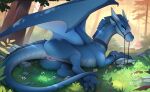  anus blue_body blue_eyes claws dragon feral finger_claws horn male membrane_(anatomy) membranous_wings nude slit solo tail toe_claws wings yakovlev-vad 