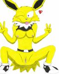  &lt;3 2023 anthro anthrofied anus belt blush bottomless breasts butt clothed clothing clothing_lift colored_pencil_(artwork) crouching eeveelution exposed_breasts female female_focus footwear full-length_portrait fur generation_1_pokemon genitals gesture graphite_(artwork) heart_wink hi_res jolteon looking_at_viewer mammal mostly_nude nintendo nipples nude pencil_(artwork) pokemon pokemon_(species) pokemorph portrait pose presenting presenting_anus presenting_crotch presenting_pussy pussy raised_clothing raised_shirt raised_topwear shaded shirt shirt_lift shoes simple_background smile solo solo_focus spread_legs spreading squat_position squatting_pose tongue topwear topwear_lift traditional_media_(artwork) ultimatepokemorphs v_sign yellow_body yellow_fur 