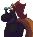  2023 5_fingers anthro big_breasts big_butt black_bodysuit bodysuit breasts butt can canid canine clothing container dewwydarts dipstick_tail drinking eyes_closed female fingers fox fur gloves handwear hi_res holding_can holding_container holding_object huge_breasts huge_butt huge_thighs maddie_(dewwydarts) mammal markings multicolored_body multicolored_fur orange_body orange_fur simple_background skinsuit solo standing tail tail_markings thick_thighs thief tight_clothing two_tone_body two_tone_fur white_background white_body white_fur wide_hips 