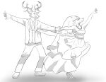  2023 5_fingers absurd_res anthro antlers beastars breasts bride canid canine canis cervine clothed clothing dancing deer dress duo female fingers fur groom hand_holding hi_res horn humanoid_hands juno_(beastars) louis_(beastars) male male/female mammal red_deer smile suit wedding wedding_dress wedding_veil wolf yeyeialba 