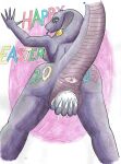  anthro anthromophic anus butt cobra easter2023 egg female genitals hi_res looking_back nude oviposition pussy rear_veiw reptile scalie snake solo tasha traditionalart 