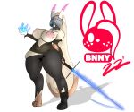  2022 6:5 absurd_res anthro areola big_areola big_breasts biped blue_eyes boots bottomwear breasts brown_clothing clothing female footwear fur grey_clothing hi_res holding_object holding_sword holding_weapon horn jessi_bunn lagomorph leporid magic_user mammal mask melee_weapon multicolored_body multicolored_ears multicolored_fur nipples pants paws pink_areola pink_horn pink_nipples rabbit solo succubus succubusbnny sword tail tan_body tan_ears tan_fur tan_tail thick_thighs torn_bottomwear torn_clothing torn_pants two_tone_body two_tone_ears two_tone_fur weapon white_horn wide_hips 