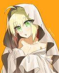  1girl ahoge artist_name blonde_hair blush breasts cleavage fate/grand_order fate_(series) green_eyes highres long_hair looking_at_viewer medium_breasts nero_claudius_(fate) nude open_mouth solo twitter_username upper_body zhang5180 
