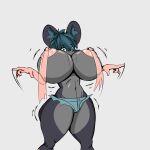  1:1 anthro bouncing_breasts breast_expansion breasts clothed clothing expansion exposed_breasts female hi_res mammal maze_(mazemaus) mazemaus mouse murid murine nipple_piercing nipples piercing rodent solo solo_focus surprise surprised_expression topless 