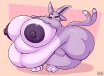  2023 anthro areola belly big_belly big_breasts big_butt blush breasts butt digital_drawing_(artwork) digital_media_(artwork) drokmars eeveelution espeon female fur generation_2_pokemon hi_res huge_breasts huge_butt huge_thighs hyper hyper_belly hyper_breasts mammal morbidly_obese morbidly_obese_anthro morbidly_obese_female nintendo nipples nude obese obese_anthro obese_female overweight overweight_anthro overweight_female pokemon pokemon_(species) shy simple_background solo tail thick_thighs 