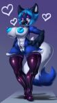  alternate_costume anthro avian azura_(azura_inalis) azura_inalis beak bikini bird blue_body blue_feathers blue_jay clitoris clitoris_piercing clitoris_ring clothing collar corvid erect_clitoris erect_nipples feathers female fox_tail genital_piercing genitals handwear hi_res hybrid ineffective_clothing jay_(bird) legwear new_world_jay nipples oscine passerine piercing puffy_nipples pussy pussy_piercing pussy_ring ring_piercing slutty_clothing slutty_face solo swimwear translucent translucent_clothing 