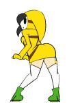  1girl alternate_color animated animated_gif dancing dress lowres mario_(series) mask minuspal non-web_source shy_gal shy_guy solo tagme yellow_dress 