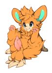  absurd_res anthro fur generation_9_pokemon genitals hi_res male nintendo pawmot paws penis pokemon pokemon_(species) saljidark simple_background solo 