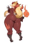  absurd_res anthro big_breasts big_butt breasts butt delphox female fur generation_6_pokemon hi_res huge_breasts huge_butt lightsource multicolored_body multicolored_fur nintendo pokemon pokemon_(species) simple_background solo white_background 