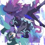  black_thighhighs detached_sleeves floating ghost ghost_miku_(project_voltage) glitch gradient_hair grey_shirt hatsune_miku long_hair mismagius multicolored_hair necktie pale_skin pokemon pokemon_(creature) project_voltage sagemaru-br see-through see-through_skirt shirt skirt thighhighs twintails very_long_hair vocaloid will-o&#039;-the-wisp_(mythology) yellow_eyes 