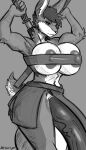  absurd_res anthro areola balls barely_contained big_balls big_breasts big_penis bra breasts clothed clothing dr._whelps genitals gynomorph hi_res huge_balls huge_breasts huge_penis hyper hyper_balls hyper_breasts hyper_genitalia hyper_penis intersex melee_weapon penis solo sword underwear weapon xensilver 