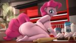  16:9 3d_(artwork) 4k absurd_res anthro anthrofied big_breasts big_butt blep breasts butt cupcake digital_media_(artwork) english_text equid equine female food friendship_is_magic hasbro hi_res loveslove mammal my_little_pony nipples nude pinkie_pie_(mlp) pupils solo text tongue tongue_out widescreen 