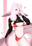  amelia_mi anthro bikini breasts clothing female fur hi_res horn solo swimwear tagme under_boob white_body white_fur 