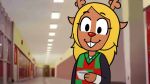  anthro beverage blonde_hair cartoon_network clothing deer deltarune female hair hitsuji mammal noelle_holiday paintover red_nose screencap screencap_background solo style_emulation tea the_amazing_world_of_gumball topwear undertale_(series) vest 