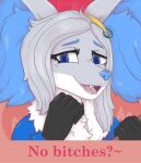  accessory anthro delphox dialogue_box fawnishy fluffy generation_6_pokemon girly headband male meme nintendo no_bitches? pokemon pokemon_(species) rune_(~hey_yo~) smug smug_face solo 