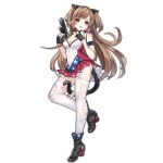  1girl american_flag american_flag_print animal_ears ankle_boots blue_eyes boots bra breasts brown_hair cat_ears cat_tail cleavage colored_shoe_soles damaged defeat fingerless_gloves flag_print full_body girls&#039;_frontline gloves gun h&amp;k_mark_23 handgun heckler_&amp;_koch heterochromia high_heel_boots high_heels holding holding_gun holding_weapon long_hair looking_at_viewer medium_breasts mk23_(girls&#039;_frontline) multicolored_hair navel official_art pink_bra pink_hair popped_collar red_eyes sheska_xue shirt skirt solo streaked_hair tail tears thighhighs torn_clothes torn_thighhighs transparent_background trigger_discipline underwear weapon white_thighhighs 
