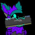  1:1 anonymous_artist bovid caprine eating emoji fur low_res machine male mammal proot protogen purple_body purple_fur solo thumbnail 