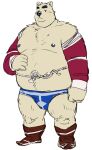  2023 amamiya anthro bear belly big_belly black_nose clothing kemono male mammal moobs nipples overweight overweight_male polar_bear simple_background solo underwear ursine white_background 