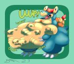  absurd_res apple appletun bone bones_in_stomach burping digestion dirtymac dragon food fruit fur fusion generation_1_pokemon generation_8_pokemon green_body green_fur hi_res hybrid male mammal mass_vore nintendo plant pokemon pokemon_(species) snorlax vore 