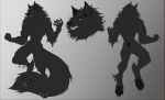  5_fingers anthro big_tail black_pawpads canid canine canis claws fingers grey_body grey_claws hazakyaracely hi_res male mammal northwestern_wolf orange_eyes pawpads sebastian_dreadfang tail tongue wolf 