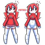  android bottomless breasts clothed clothing cropped_sweater disfigure duo female freckles hair hi_res humanoid machine navel pigtails red_eyes red_hair red_light robot robot_humanoid sibling_(lore) small_breasts sweater topwear twins_(lore) white_body 