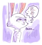  &lt;3 anthro clothing comic dress hi_res imagination lagomorph leporid male mammal purple_background rabbit red_eyes renita_reed shirt simple_background smile solo thinking thought_bubble topwear white_body 