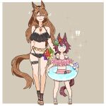  ! !! 2girls aged_down animal_ears asuka_(junerabitts) bikini black_bikini blue_eyes breasts brown_hair cleavage closed_eyes collarbone eyewear_on_head flower frilled_bikini frills full_body hair_flower hair_ornament heart heart-shaped_eyewear horse_ears horse_girl horse_tail large_breasts looking_at_another looking_at_viewer maruzensky_(blasting_off_summer_night)_(umamusume) maruzensky_(umamusume) multiple_girls musical_note official_alternate_costume sakura_chiyono_o_(sakura_hearts_are_super_good_hearts)_(umamusume) sakura_chiyono_o_(umamusume) sandals scrunchie sunglasses super_smashing_summer_vacation_(umamusume) swimsuit tail umamusume umamusume_summer_story_(umamusume) wrist_scrunchie 