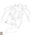  2023 equid equine eyes_closed feral foxenawolf greyscale hooves lying male mammal membrane_(anatomy) membranous_wings monochrome on_back pegasus sketch solo wings 