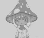  ambiguous_gender anthro black_and_white clothing fungus fur grey_background greyscale hair hat headgear headwear made_in_abyss meme meme_clothing monochrome mushroom mushroom-jak nanachi narehate shirt simple_background solo soyjak t-shirt topwear unknown_artist whiskers 
