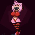  amy_rose breasts clothing female furry hi_res legwear paws possession sega smile sonic_the_hedgehog_(series) tagme thigh_highs 