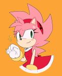  2023 accessory alternate_hairstyle amy_rose anthro blush blush_lines eulipotyphlan female fur green_eyes hair_accessory hairband hedgehog hi_res mammal pink_body pink_fur sega solo sonic_the_hedgehog_(series) spinstellar 