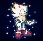  anthro clothing dynogreeno eulipotyphlan footwear gloves handwear hedgehog hi_res hyper_sonic male mammal purple_eyes quills rainbow sega shoes simple_background socks solo sonic_the_hedgehog sonic_the_hedgehog_(series) star white_body 