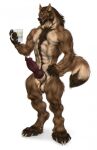  2020 abs animal_genitalia animal_penis anthro ball_tuft balls beard biceps big_penis biped black_nose brown_body brown_fur brown_hair canid canine canine_genitalia canine_penis chest_fur digital_media_(artwork) digitigrade erection eyebrows facial_hair fur genitals hair hi_res holding_mug holding_object knot looking_at_viewer male mammal mikael_(a-nova) mug muscular muscular_anthro muscular_male muscular_thighs mustache pecs penis pubes quads shepherdart simple_background smile solo standing tail tan_body tan_fur thick_thighs tuft were werecanid werecanine werewolf white_background 