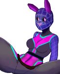  alpha_channel bunny_(bunnywolf) clothing divinely02 epic_games female fortnite glowing glowing_eyes hi_res humanoid lagomorph leporid looking_at_viewer mammal mouthless rabbit simple_background solo spread_legs spreading third-party_edit tight_clothing transparent_background 