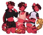  anthro boxers_(clothing) briefs bulge butt butt_cutout clothing collar crop_top duskihorns felid hair hi_res jock_briefs jockstrap male mammal midriff orange_tail_tip presenting presenting_hindquarters red_body red_hair red_tail shirt suggestive_pose tail topwear underwear 